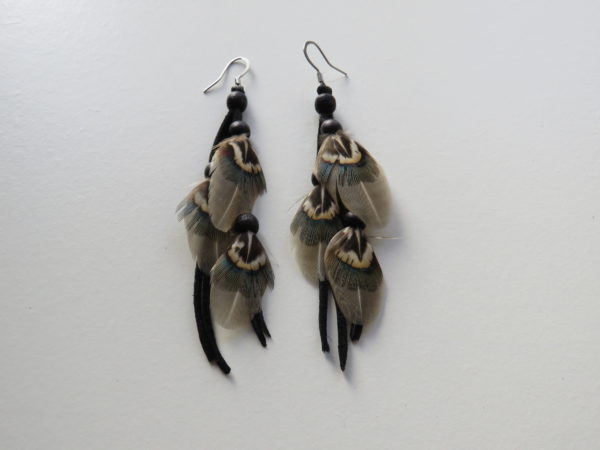 waterfall earrings made by Rebecca Maracle