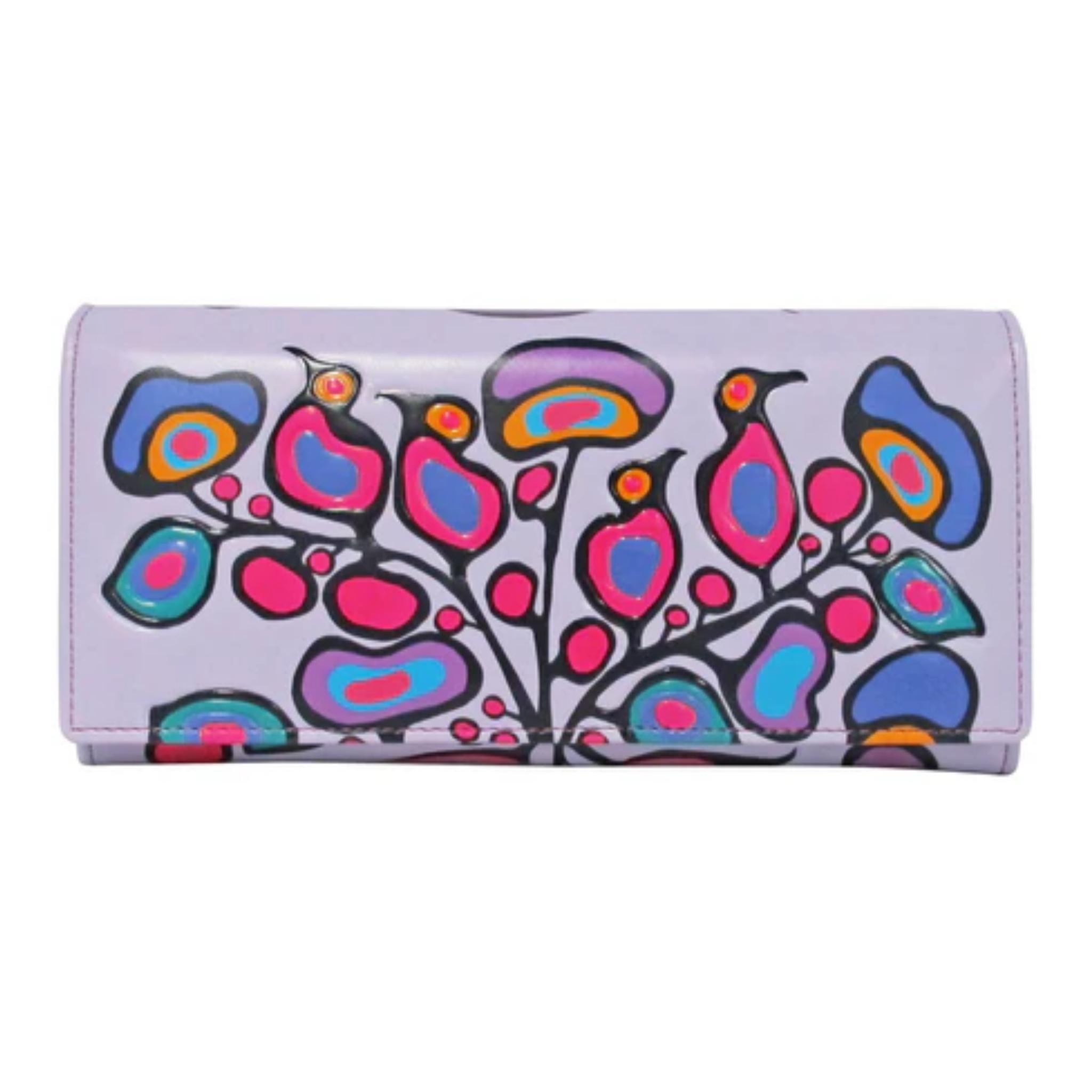 Portemonnee met klep en print van Norval Morrisseau – Woodland Floral